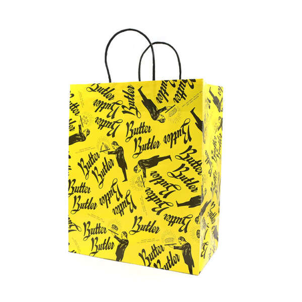 custom printed plaid kraft tote paper bag with rope handles for clothing kitchen supplies image 6