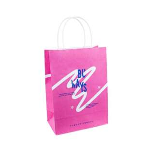multi size recyclable kraft shopping paper bag with custom logo view 1