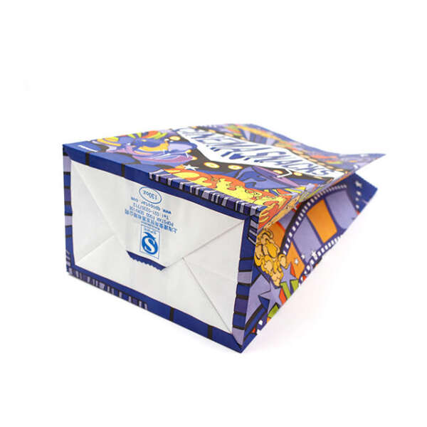 biodegradable kraft popcorn snack paper bag with flexo print view 4