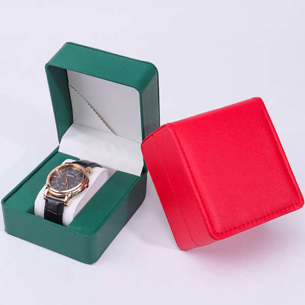 square flip PU leather travel watch box for men and women watches - custom logo option