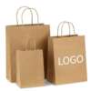 custom printed recycled takeaway kraft paper bag with logo view 3
