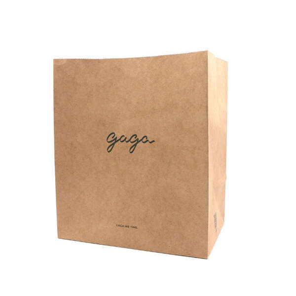 biodegradable nude kraft flat bottom coffee bean paper bag without handle image 1