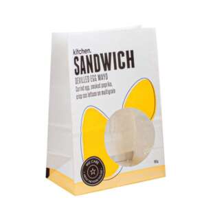 food grade kraft snack paper bag with clear circle window view 1