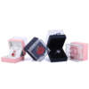 square rose necklace ring jewelry gift box - product presentation