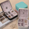 square zipper jewelry box for earrings necklace pendant ring - front view