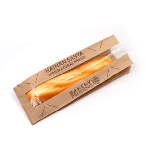 brown kraft bread paper bag for bakery and grocery food packaging - side gusset view