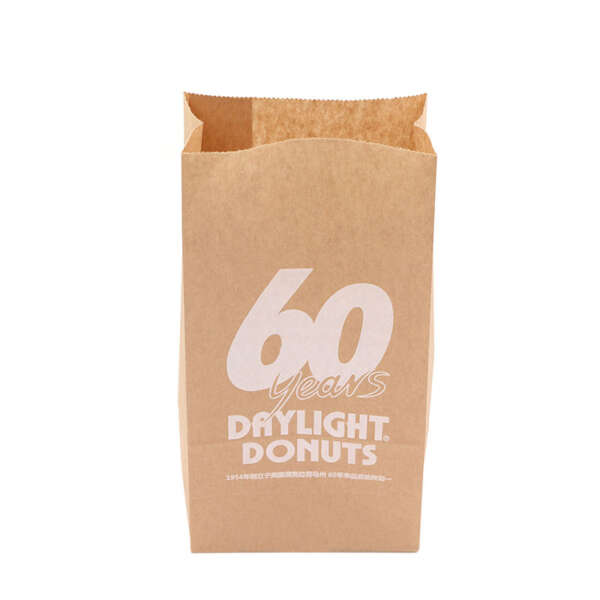 thin food grade brown kraft paper thin brown kraft take out food bag with logo printing detail