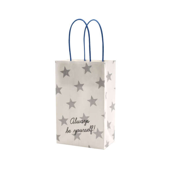 Printed green kraft craft candle gift bag for branded retail and takeaway packaging