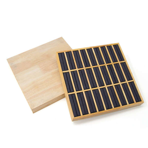 Solid wood 27 position bracelet display plate