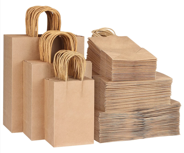 Custom brown kraft takeaway food paper bag for takeaway food, restaurants, cafes, bakery and food delivery packaging