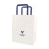 luxury kraft flat handle bag showing flat handles, personalized logo printing and luxury retail presentation