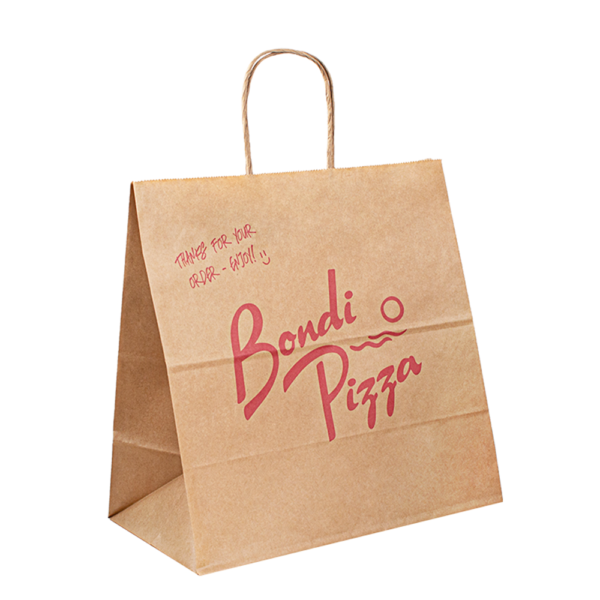 printed grocery kraft birthday paper bag for food and gifts front view