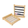 Wood jewelry display rack with organized stud earring rows