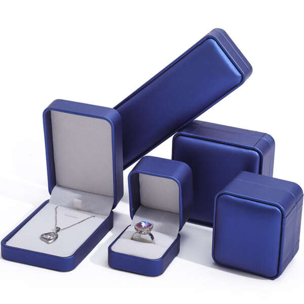dark PU leather jewelry organizer box for bracelet necklace earring ring - product presentation