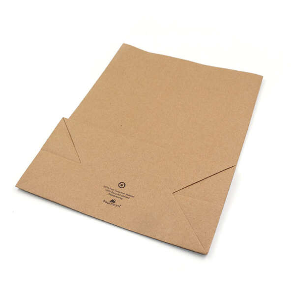 food grade brown kraft SOS bag showing 8-color flexo printing, SOS bag structure and recyclable paper style