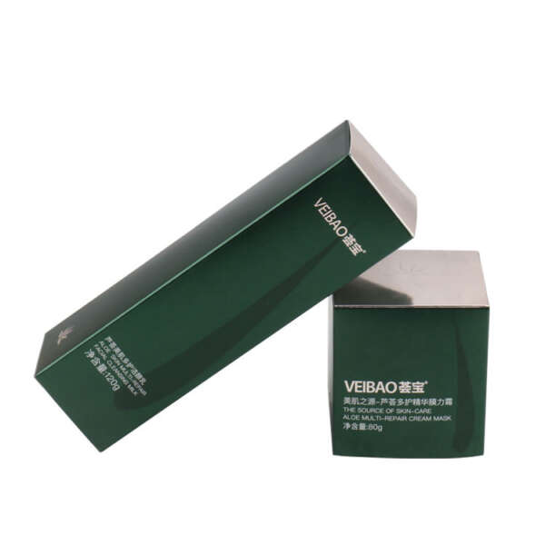 custom face cream lotion folding paper box with logo - print detail view