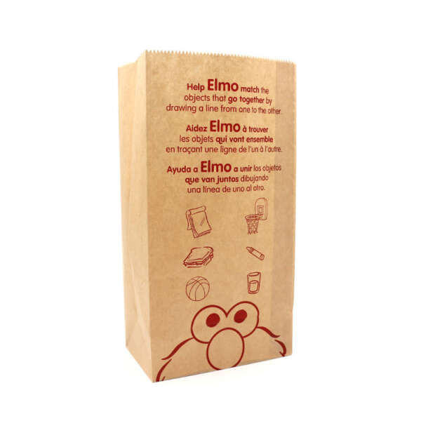 custom square bottom kraft candy paper bag with flexo print view 5
