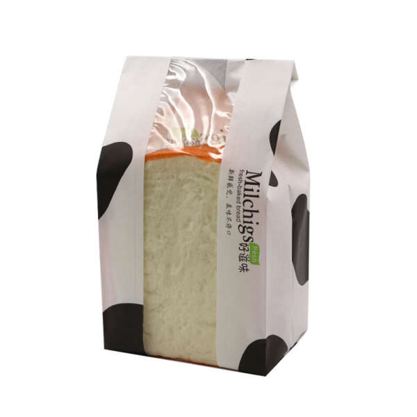 Flexo printed kraft paper bread bag with clear window