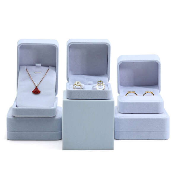 white ring jewelry packaging box for necklace stud earrings bracelet - custom logo option