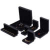 black PU leather jewelry box with thick sponge insert for necklace ring - gift packaging use