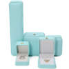 sky blue crown leather jewelry box for bracelet pendant necklace ring - detail view