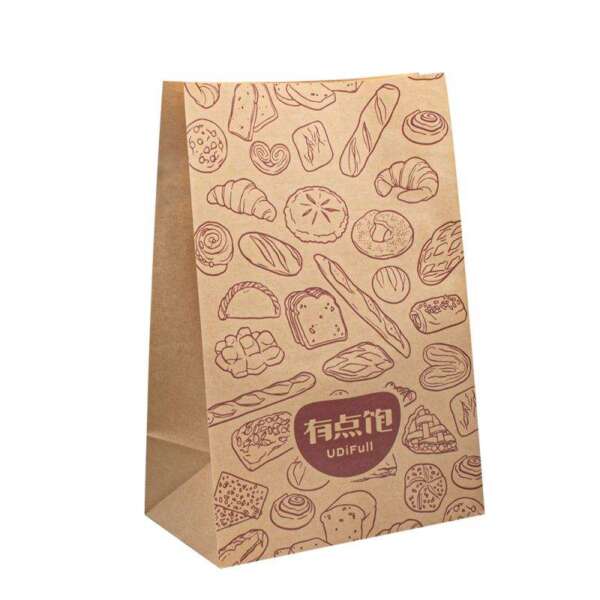 natural SOS square bottom brown kraft party treat bag view 2