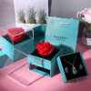 luxury square double door Valentine rose jewelry gift box - gift packaging