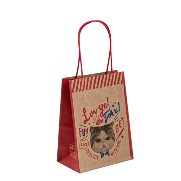 logo printed recycled kraft paper bag for clothing shop packaging view 1