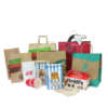 kraft paper restaurant carryout kraft handle bag with logo printing detail