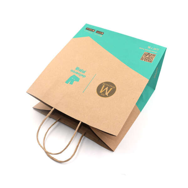 recycled brown kraft shopping craft paper bag view 2