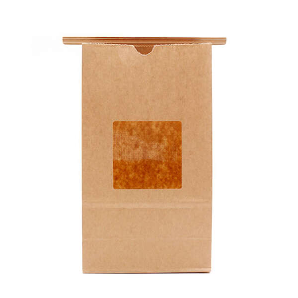 greaseproof brown white kraft food paper bag with window and tin tie image 4