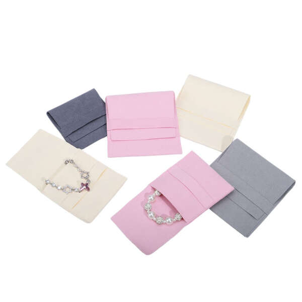 custom logo flip flannel jewelry storage gift bag - custom logo option