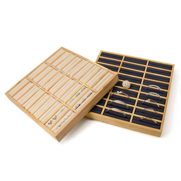 Bulk solid wood bracelet plates packed for export