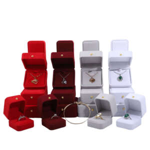 solid color luxury jewelry box for necklace bracelet stud earrings ring view 1