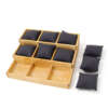 beige solid wood 3 layer pillow tray for watch bracelet display view 5
