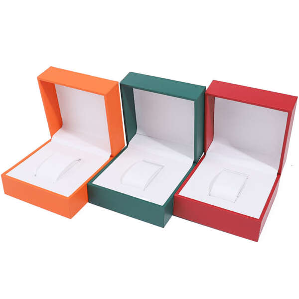 PU leather flip travel watch gift box for quartz watch packaging - retail display