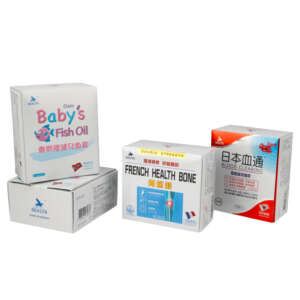 luxury gold silver healthcare cardboard box with UV stamping - open display view