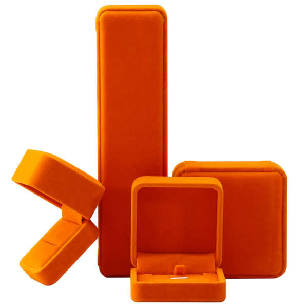 orange custom logo ring jewelry packaging box - retail display