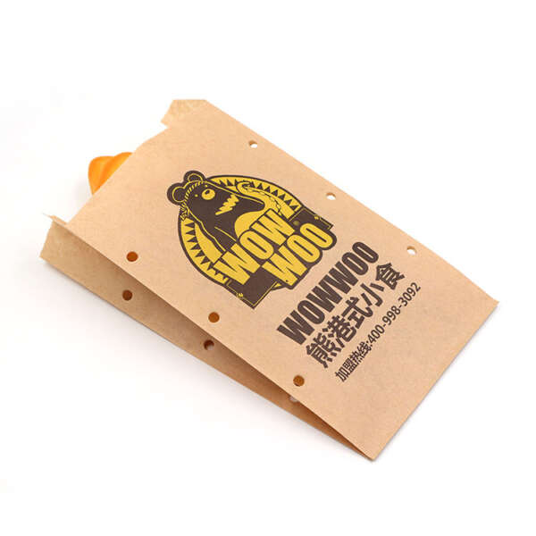 tin tie kraft bakery paper bag sample for custom bread and coffee packaging