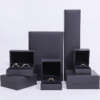 black printed cardboard jewelry gift box for necklace bracelet ring - product presentation