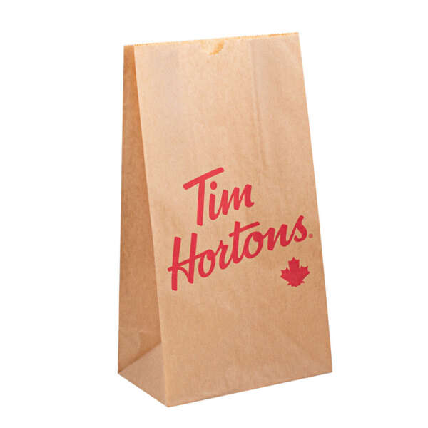 kraft snack food paper bag for popcorn cookie bread and coffee packaging - retail display view