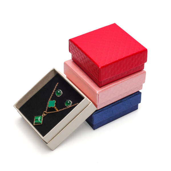 luxury printed heaven and earth cover paper jewelry box - product presentation