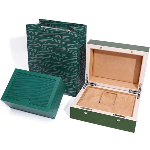 flipped wooden watch travel box with tote bag for luxury gift packaging - retail presentation