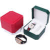 custom logo travel watch gift box with white plastic inside - detail view
