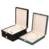 rounded corner microfiber leather jewelry box for pearl necklace ring view 3