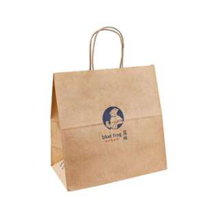 premium brown kraft handle bag for delivery retail supermarket view 1