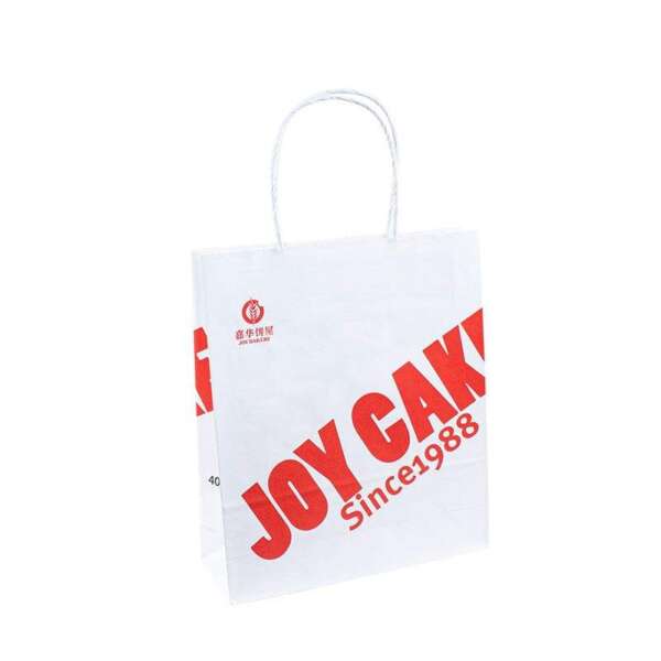 eco friendly takeaway kraft paper bag with custom printed logo view 1