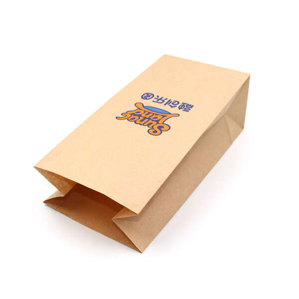 biodegradable nude kraft flat bottom coffee bean paper bag without handle image 6