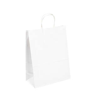 Custom recycled kraft storage bag with twisted handle for household storage, retail gifts, shopping and general packaging