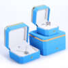 octagonal PU leather jewelry packaging box with metal button view 5